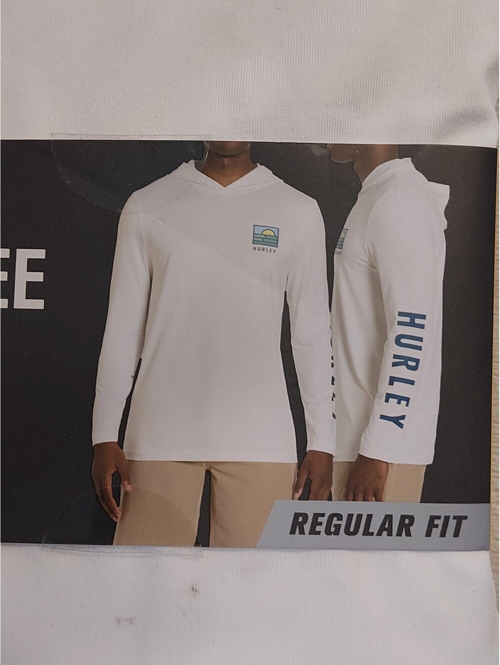 Hurley Long Sleeve Hooded UV Tee - White, Medium, Regular Fit